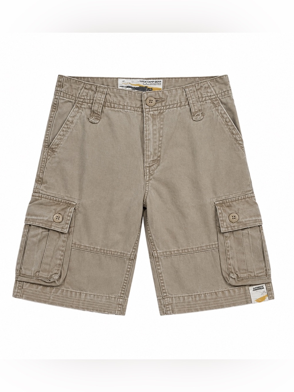 LEVIS ARCTIC CAMP GEAR CARGO SHORTS BOYS  SIZE 8 KHAKI UTILITY OUTDOOR Y2K